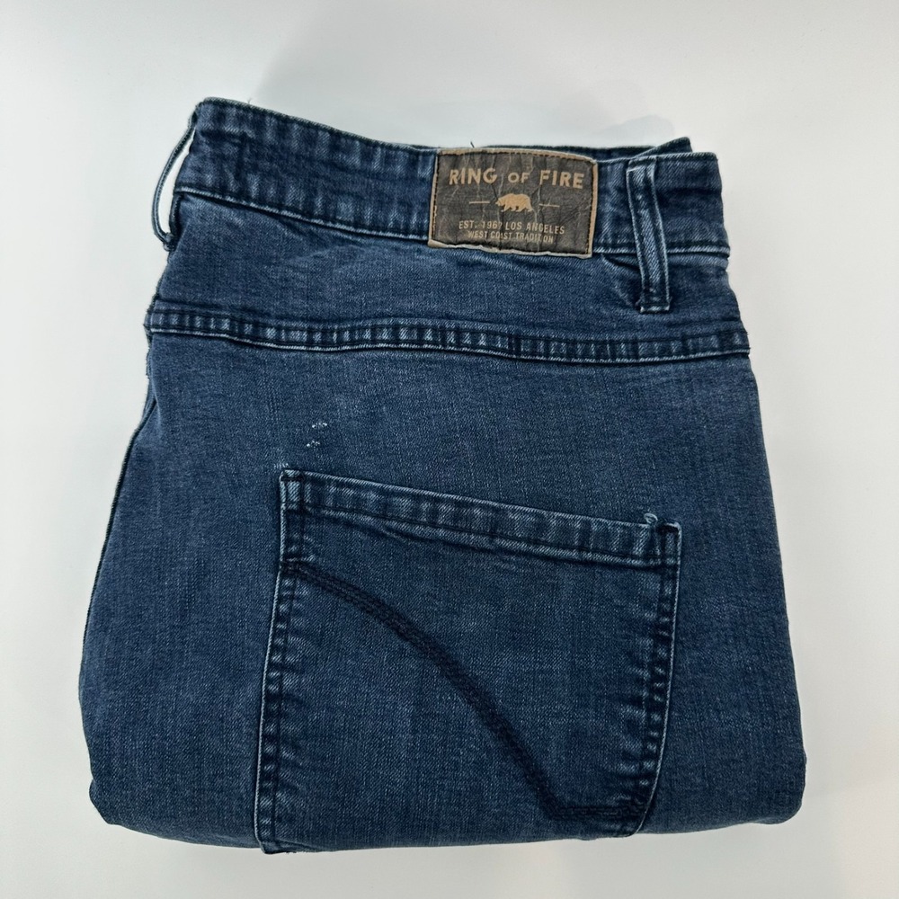 Ring Of Fire Jeans Mens 38x32 Blue Denim Stretch Slim Fit‎ 5-Pocket Everyday